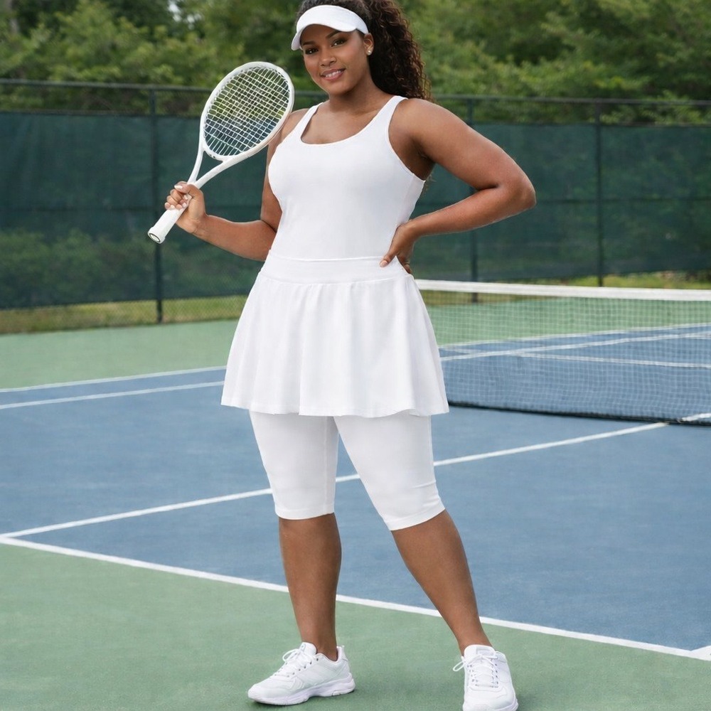 SPANX White Cloud Booty Boost Skort Skirt Leggings 3X Sculpting Athletic Tennis